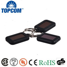 Hot sell Solar Mini ABS LED Flashlight KeyChain/ 3 LED Solar flashlight key chain